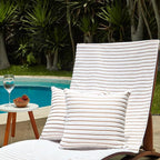 Black & White Brands Brazilian Beach/Pool Towel Pillow Case 17.7"x17.7" - Ultimate Absorbent Luxury 100% Cotton Wave (2 Pillow Cases, Tan Poly Pinstripe)