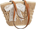 Trifabricy Beach Bags for Women, Summer Straw Bag, Woven Straw Beach Tote Bag Shoulder Handbags