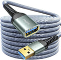 AINOPE USB Extension Cable,USB Extender,USB 3.0 Extension Cable, Male to Female Cord High Data Transfer Compatible with Keyboard,Flash Drive,Hard Drive,Printer,24.6FT,Grey