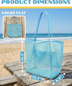 Beach Tote Bag for Women – Waterproof Mesh Tote Bag, Large Capacity Sandproof Beach Bags for Travel