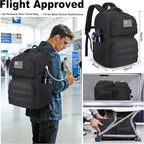 MOZETO Laptop Backpack, 17 Inch Tactical Inspired Utility Large Laptop Backpacks for Men with USB Charger Port 18x14x8 Flight Approved Personal ltem Travel Bag Computer Bag