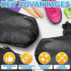 10 Pcs Travel Shoe Bags for Packing in Suitcase – 15.75” x 11.80” Lightweight Breathable Drawstring Shoe Bags for Storage – Dust-Proof Organizer for Sneakers, Heels, Sandals, Gym and Dance Shoes