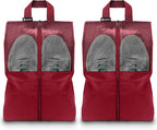 Shoe Bags For Travel, Used As For Storage or Shoe Travel Bag, Space Saving When Travelling With This Travel Shoe Bags For Packing, Featuring Waterproof Nylon Sneaker Bag. (Red, 2 Pack, Large)