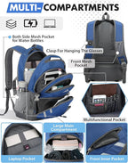 ProEtrade Backpack Bookbag for College Laptop Travel,Fit Laptop Up to 15.6 inch with USB Charging Port Multi Compartment Anti theft, Gift for Women Men (Blue)