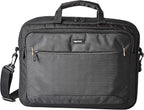 Amazon Basics Laptop Carrying Case with Shoulder Strap, 15.6-inch, Black, Large Capacity Office Work Bag, 10-Pack