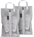 Travel Shoe Bags, Water Resistant TPU Mesh with Zipper, Travel Essentials for Men & Women (Grey, 2 Set)