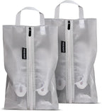 Travel Shoe Bags, Water Resistant TPU Mesh with Zipper, Travel Essentials for Men & Women (Grey, 2 Set)