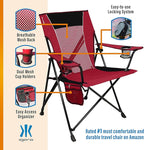 Kijaro Dual Lock Portable Camping Chairs - Versatile Folding Chair, Sports Chair, Outdoor Chair & Lawn Chair - Dual Lock Feature Red Rock Canyon