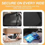 HiPetpy Dog Car Seat 6" Elevated Memory Foam Booster Seat for Small Medium Dogs Under 35 lbs with Pet Blanket, Washable Pet Car Seat with Safety Leash, Anti-Slip Base and Storage Pockets