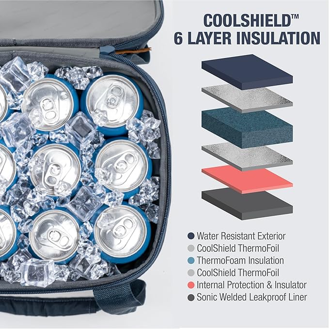 CleverMade Malibu Collapsible Cooler Bag – Small Portable Cooler Bag for Travel, Premium Foldable Insulated Cooler for Beach, Picnic & Day Trips, Holds Up to 18 Cans, Leakproof Soft Carry Cooler