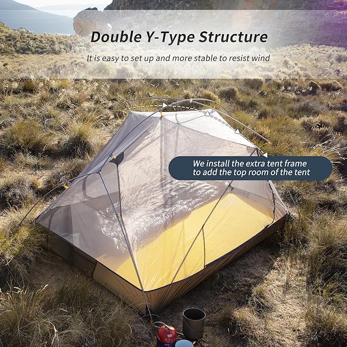 Naturehike Mongar Backpacking Tent, 3 Season Ultralight Lightweight Double Layer Free Standing Tents for Camping Hiking Cycling
