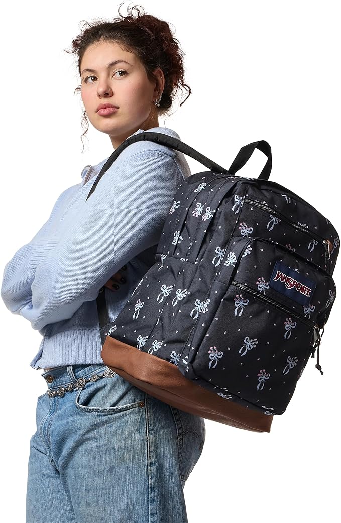 JanSport Cool Backpack with 15-inch Laptop Sleeve, Large Computer Bag Rucksack with 2 Compartments, Ergonomic Straps, Pastel Petals - Black