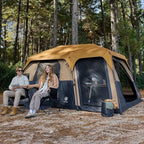 EVER ADVANCED 10 Person Camping Blackout Design Tent, Multi Room Tent for Family, Large Tents with Rainfly and Carry Bag, 2 Doors, Water-Resistant, 14ft x 10ft x 84in