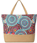Trifabricy Beach Bag for Women, Large Beach Tote Bags with Zipper, Woven Straw Tote Waterproof, Swim Gym Shopping Travel Bag