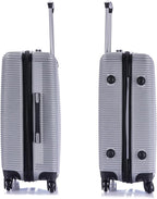 InUSA ROYAL Hardside Spinner Luggage with Ergonomic Handles | Spacious Travel Suitcase with Four Spinner Wheels and Studs | 24 Inch Medium Spinner Luggage | Silver