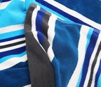 COTTON CRAFT Hooded Beach Towel – Oversized 39 x 68 Towel with Hood for Adults - 100% Ringspun Cotton Velour Terry Towel Stripe Bath Wrap - Super Soft Plush Absorbent Quick Dry – 450 GSM – Cancun Blue
