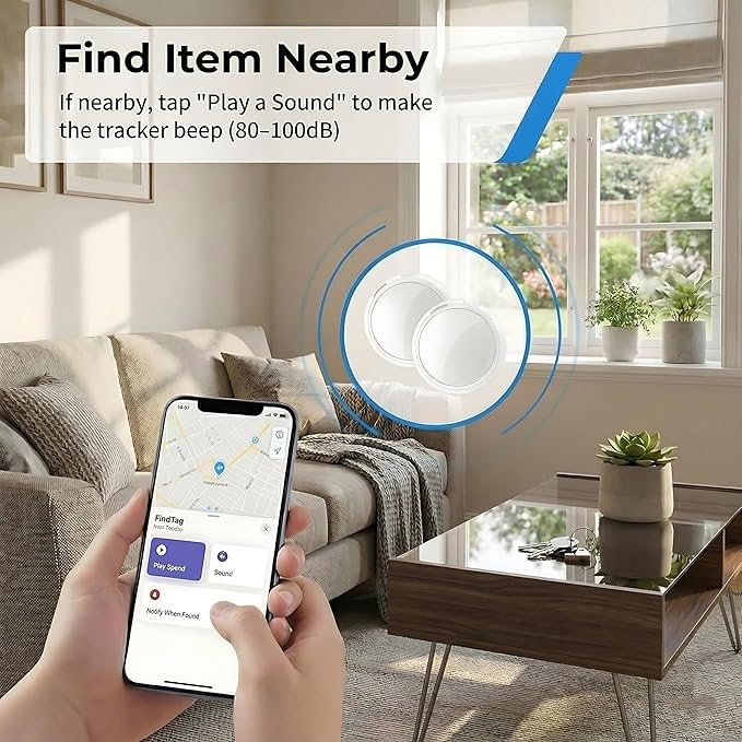 2 Pack GPS Tracker for Vehicles with Magnetic Case Work with Apple Find My(iOS Only) Waterproof Global Real-Time Location Tracking Hidden Car Device Bluetooth Finder No Fee or Subscription Required