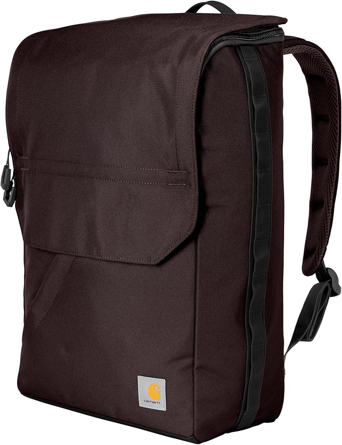 Carhartt 21L Top-Load Backpack, Durable Water Resistant Coated Canvas Base W/ 17" Laptop Sleeve, Port
