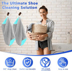 2Pcs Reusable Shoe Washing Machine Bag for Washer and Dryer:Free Up Hands, Prevent Deformation,shoe bag with Zipper Protection Design, Use for all Shoes,Sports Shoes(Gray)