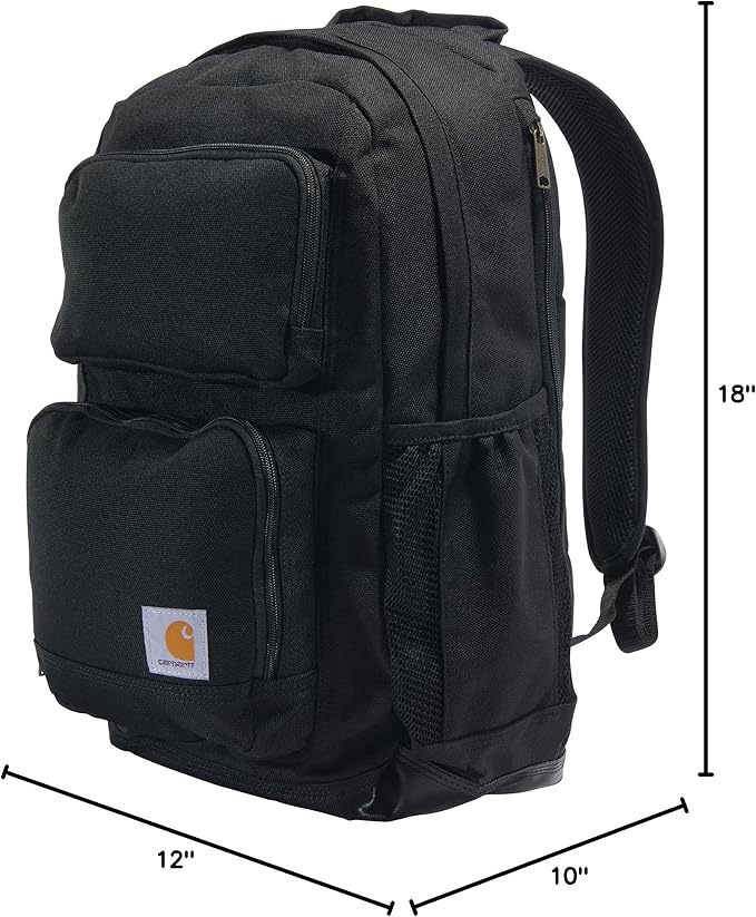 Carhartt 28L Dual-Compartment Backpack, Durable Pack with Laptop Sleeve and Duravax Abrasion Resistant Base, Black
