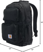 Carhartt 28L Dual-Compartment Backpack, Durable Pack with Laptop Sleeve and Duravax Abrasion Resistant Base, Black