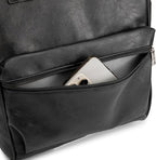 Kinmac Laptop Backpack for Women and Men, Large Capacity Travel Backpack for 15.6 inch Laptop Computer (Black PU)