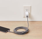 Amazon Basics USB-C to USB-A 3.1 Gen 1 Fast Charger Cable, Double Braided Nylon Cord, 5Gbps High-Speed for Apple iPhone 16/15, iPad, Samsung Galaxy, Tablets, Laptops, 10 Foot, Dark Gray (Pack of 2)