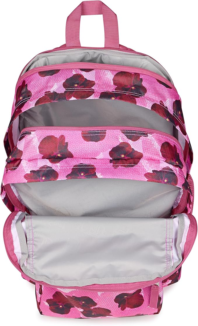 JanSport Laptop Backpack - Computer Bag with 2 Compartments, Ergonomic Shoulder Straps, 15” Laptop Sleeve, Haul Handle - Pop Art Pansies