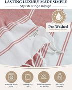 LANE LINEN Turkish Beach Towel 2 Pack, Oversized Beach Towel 39"x71", Lightweight Beach Essentials for Women, Large Pool Towel, Absorbent & Quick Dry, Sand Free Beach Towel - Hibiscus