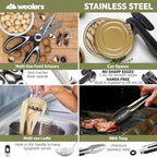 Wealers Camp Kitchen Cooking Utensil Set Travel Organizer Grill Accessories Portable Compact Gear for Backpacking BBQ Camping Hiking Travel Cookware Kit Water Resistant Case
