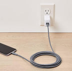 Amazon Basics Nylon Braided USB-C to USB-A 2.0 Fast Charging Cable, 480Mbps Speed, USB-IF Certified, for Apple iPhone 16/15, iPad, Samsung Galaxy, Tablets, Laptops, 10 foot, Dark Grey