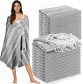 YSYJ 24 Pack Turkish Beach Towel 36"x71" Beach Towels Oversized Bath Towels Sand Free Quick Dry Turkish Towel Bulk Extra Large Pool Blanket Grey
