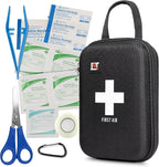 Avalanche 53 Pieces First Aid Kit, Compact Emergency Supplies Kit for Home, School, Car, Travel, Sports or Camping in Hard Shell Foam Case, Portable Mini First Aid Kit, Black