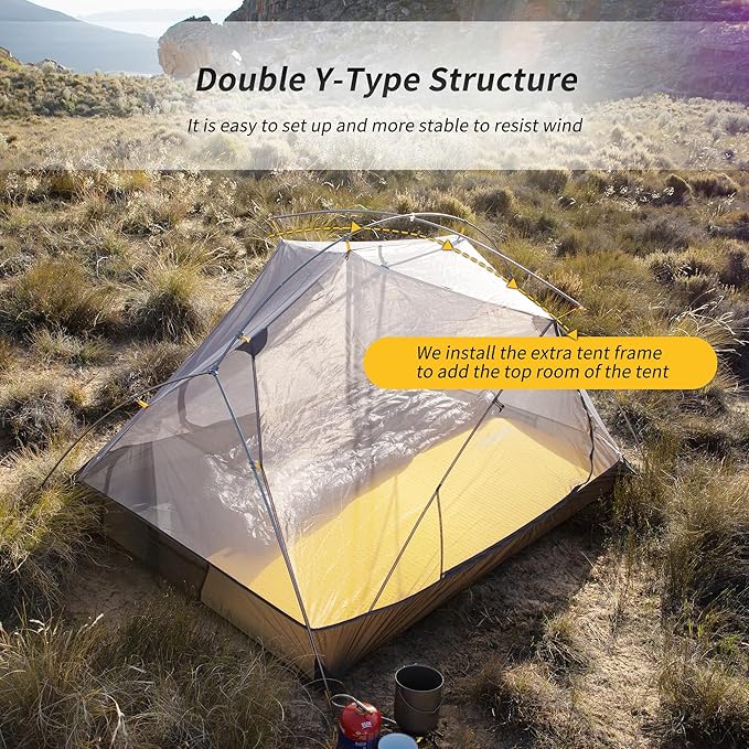 Naturehike Mongar Backpacking Tent, 3 Season Ultralight Lightweight Double Layer Free Standing Tents for Camping Hiking Cycling
