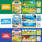 Reusable Sticker Books for Toddlers 1-3, Stickers for Toddlers 2-4 Years - Stickers for Kids Airplane Toys for Toddler 1-3, Toddler Travel Toys - Reusable Sticker Book Birthday Gifts for Boys Girls
