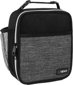 opux Premium Insulated Lunch Box, Soft School Lunch Bag for Kids Boys Girls, Leakproof Small Lunch Pail Men Women Work, Reusable Compact Cooler Tote Lunchbox for Office Adult, Heather Charcoal