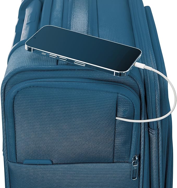 Samsonite UpLIFT Lightweight Medium Checked Softside Luggage with Spinner Wheels - Expandable - Airline-Approved, Polyester Soft Suitcase for Ultra Light Travel - Cerulean Blue