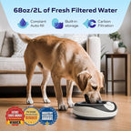 Maxi Filtered Dog Water Bowl, 2L/68oz - No Power or Batteries Needed, Auto-Refill, No Spill, Portable Travel Lock, Carbon Filter, BPA-Free, Dogs & Cats