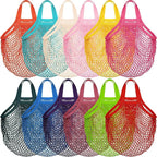 Shappy 12 Pack Reusable Mesh Grocery Bags Large Crochet Market Bag Cotton Kitchen Tote for Fruit Vegetable Storage
