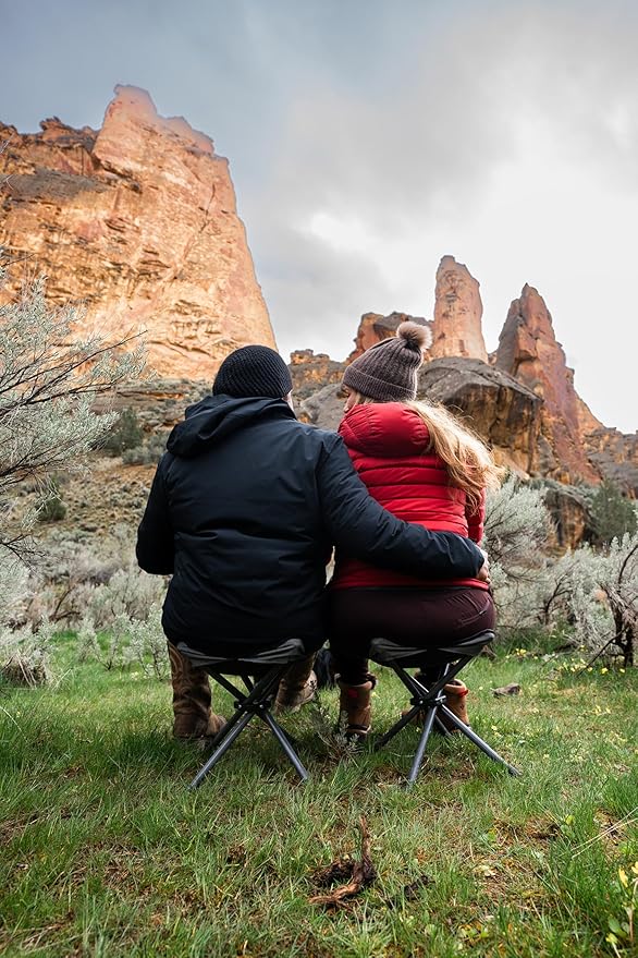 Stansport Apex Fold-Up Stool (G-140) - Black/Grey, Portable and Lightweight Stool for Camping, Fishing, Hiking, Backpacking and More - 300 lbs weight capacity