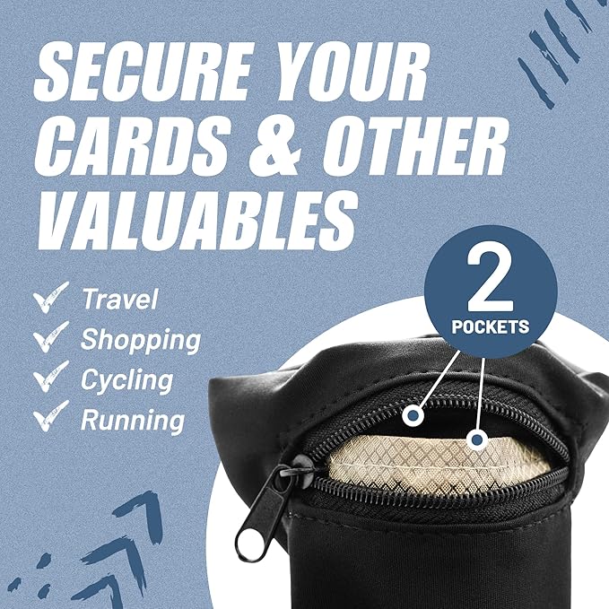 Wallet Sleeve, Wallet Wristband - Anti-Pickpocket -RFID Anti-theft - Lightweight -Perfect for Travel, Running, Hiking,3 Pack