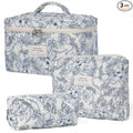 Makeup Bag,Quilted Cosmetic Bags,Large Floral Make Up Organize bag,Makeup Bag Set for Women,Flower Travel Toiletry Bag
