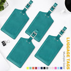 Travelambo Luggage Tags for Suitcases PU Leather Travel Tags Bag Tags Privacy Protection Travel Essentials