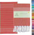 WETCAT Turkish Beach Towel Oversized (38"x71") 100% Turkish Cotton, Made in Turkey - Sand Free, Extra Large, Ultra Soft, Quick Drying, Compact & Lightweight for Travel - Red