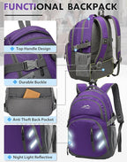 ProEtrade Extra Large Backpack Bookbag for College Laptop Travel, Fit Laptop Up to 17 inch with USB Charging Port Multi Compartment Anti theft, Gift for Women Men (Light Purple)
