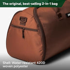 Halfday Convertible 2-in-1 Garment Duffel Weekender Bag 45L: Wrinkle-Free Travel (Hanging Suit Compartment, Shoe Pockets, Trolley Sleeve), Durable & Water-Resistant Carry-on, Terracotta