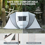 Pop Up Camping Tent, 2/4/6 Person Instant Tent Waterproof PU4500mm, Spacious Ventilated Camping Tent with Front Porch, Quick Setup Lightweight Portable for Outdoor Camping Hiking Beach