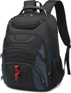 Boavan Laptop Backpack for men, 17.3 inch Laptop Bag with USB Port, Waterproof Travel Work Backpack Purse, Anti-Theft Teacher Nurse Doctor Casual Bookbags Office Business backpack，Black&Classic Navy