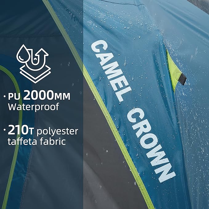 CAMEL CROWN Tents for Camping 4/8 Person Waterproof Tent Quick Setup Folding Outdoor Backpacking Tents Family Hiking