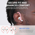 Ear Hooks 2 Pairs for AirPods Pro 2 & 1, AirPods 4 & 3, Anti-Slip Comfortable Fit, Ergonomic Design, Accessories (Small, Pink)